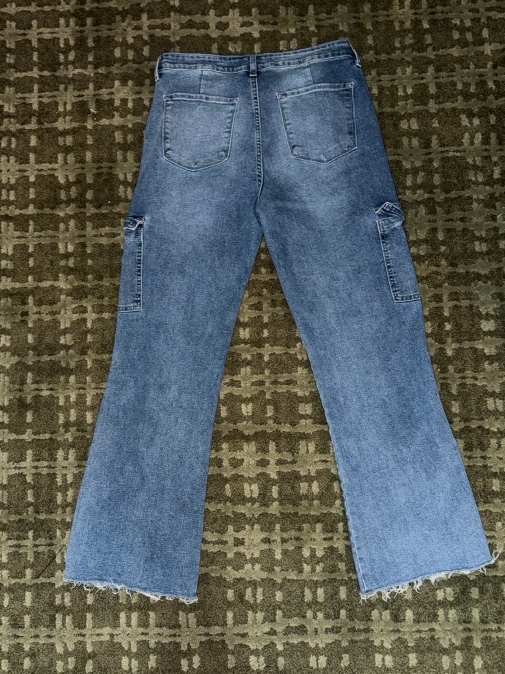 KanCan Medium Blue Cargo Flare Jeans Size 13 30 - Picture 6 of 8
